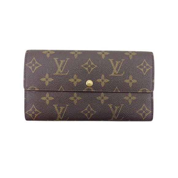 LOUIS VUITTON Long Wallet Monogram Beige Monogram Canvas Authentic USED - Picture 2 of 11